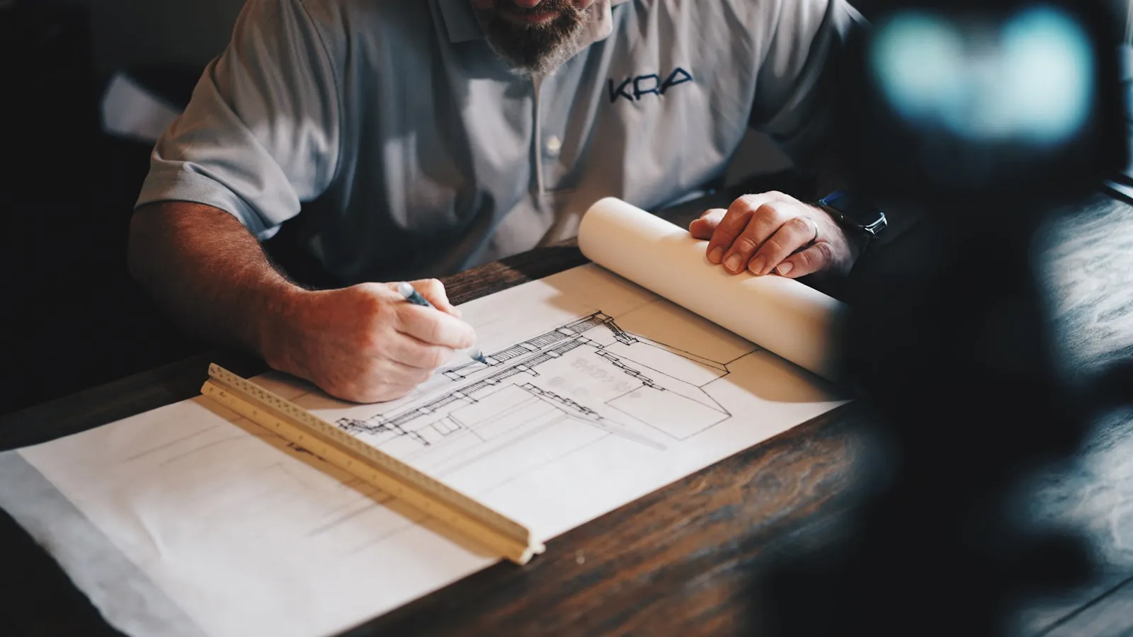 Architectural Sketch Blueprint Interior Layout
